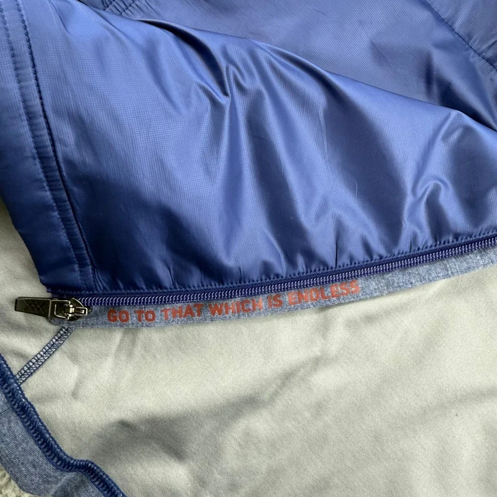 Rhone Jacket Men's XL Blue Grey Heather Tech Hybrid Full Zip Track Athletic